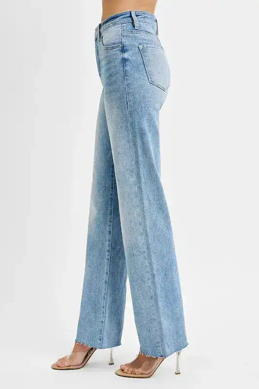 RISEN Tummy Control Rise Straight Jeans