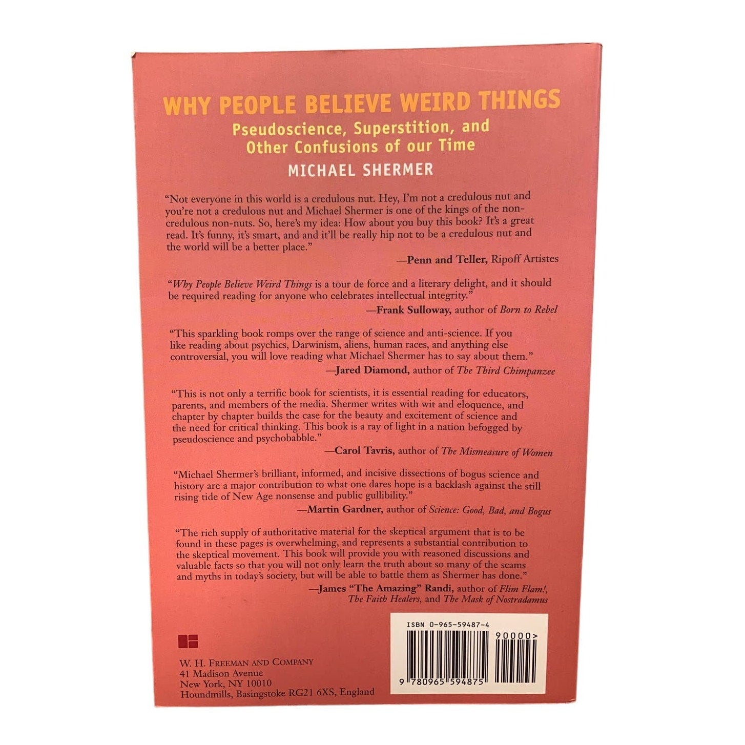 Vintage 1997 Why People Believe Weird Things Paperback Book by Michael Shermer