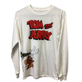 Hanna Barbera Tom and Jerry Small Long Sleeve Cotton Blend Crew Neck Tee Shirt