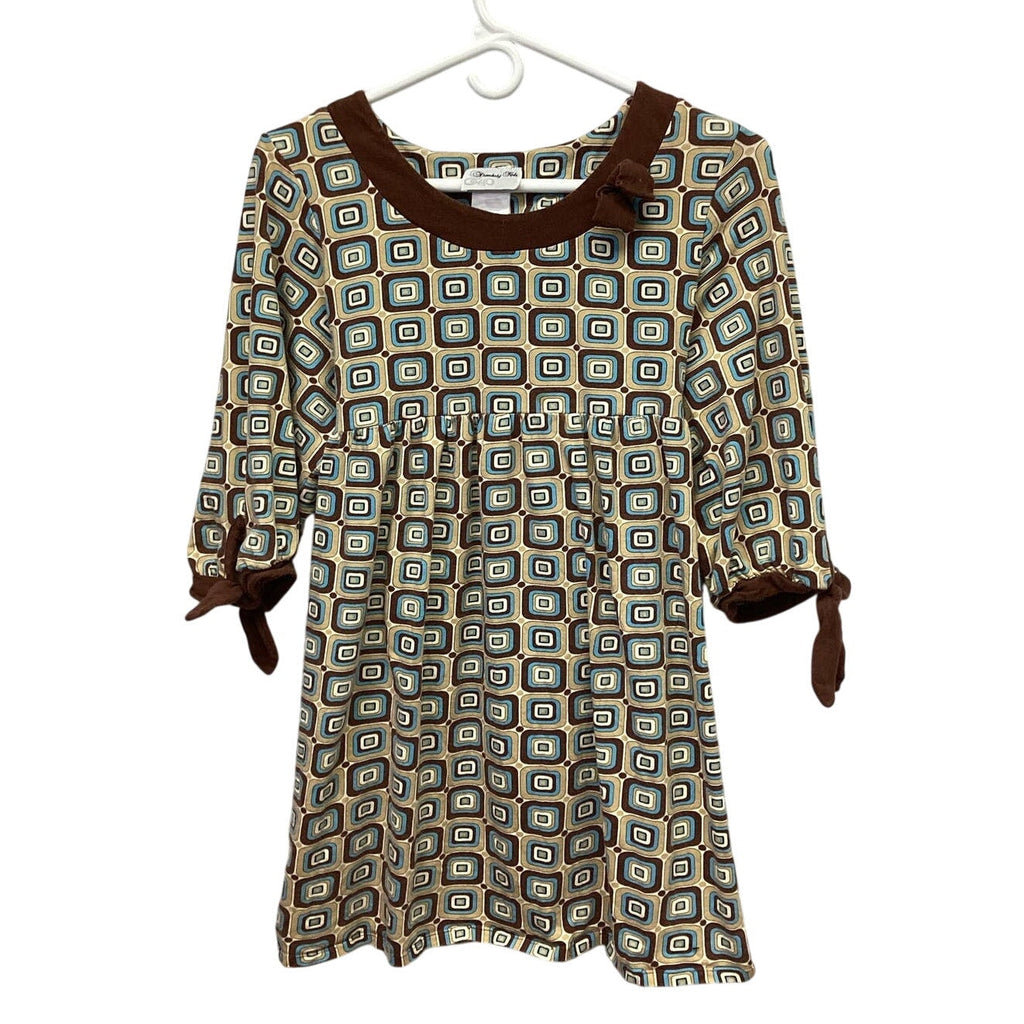 Disorderly Kids Girls Size 18 1/2 Long Sleeve Cotton Blend Geometric Shape Dress