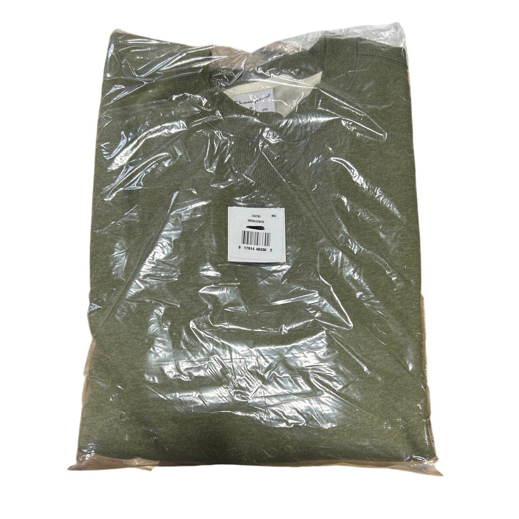 New Champion Mens Large Army Green Sueded Fleece Pullover Crew Neck Sweatshirt