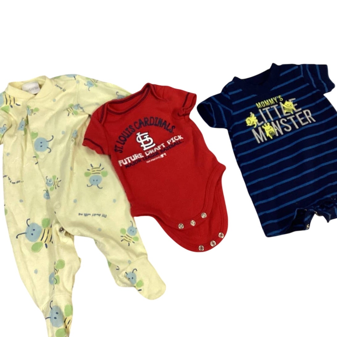 Lot of 4 Boys Newborn Sleeper St Louis Cardinals One Piece Sports Blanket Lot
