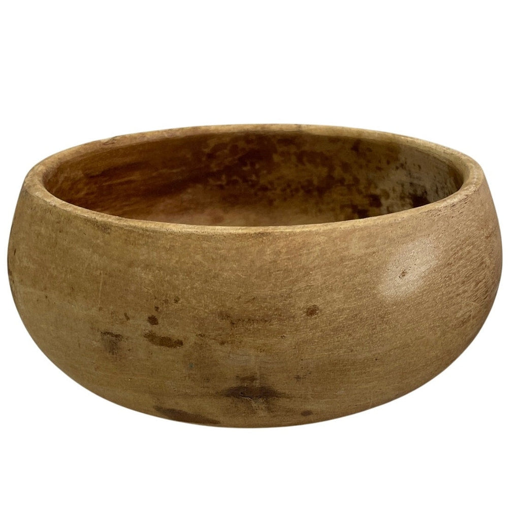 Set of 4 Vintage Rounded Edges Walnut Wood Serving Salad Bread Fruit Bowls