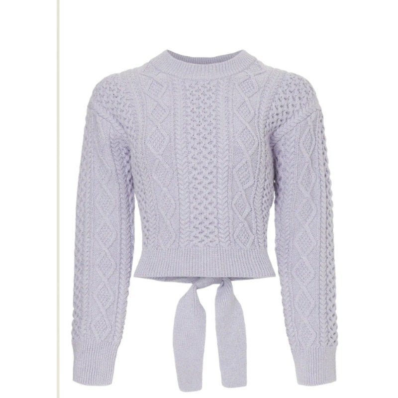 Rails Womes XL Amy Tie Back Long Sleeve Crew Neck Cropped Cable Knit Sweater