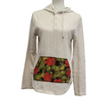 On The Byas Womens Small Long Sleeve Quarter Button Pullover Hooded Sweatshirt