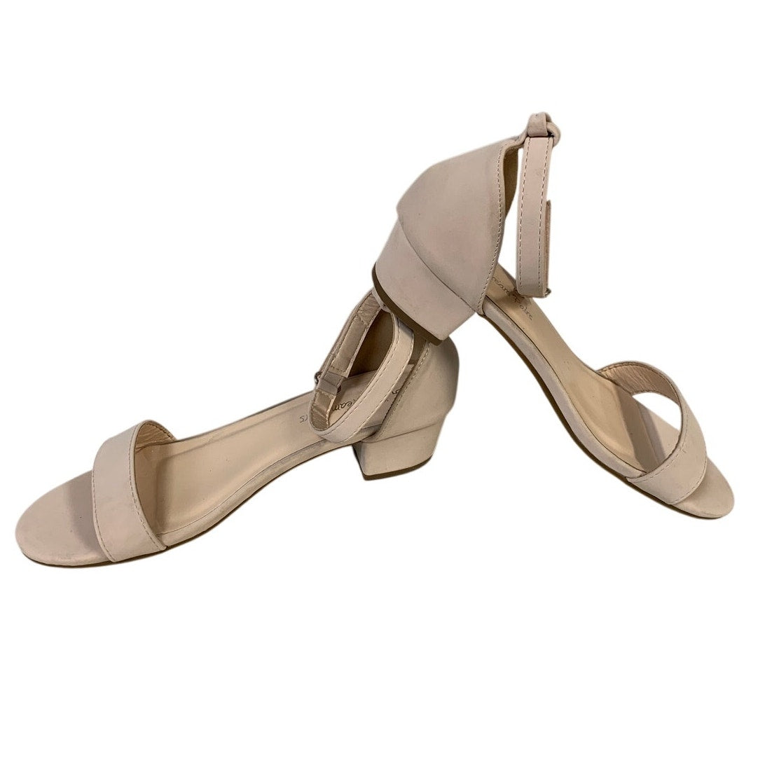 Dream Pairs Girls Size 5 Beige Tan 5" Heel Open Round Toe Ankle Strap Shoes