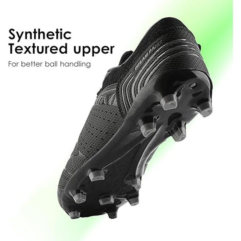 Dream Pairs Mens Size 9 Black Cleats Lace Up Round Toe Sport Soccer Shoes