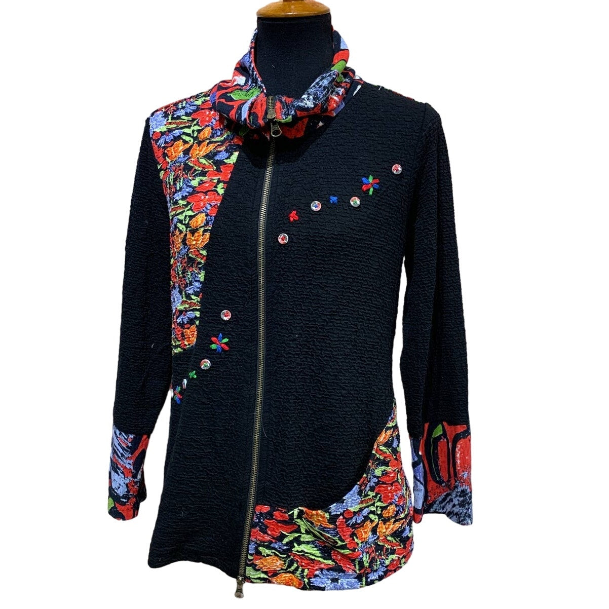 Orientique Naturally Austrailian Small Double Zip Long Sleeve Lightweight Top
