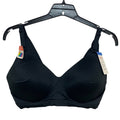 NWT New Warners Womens XL Black Thin Strap Hook Eye Closure Padded Wire Free Bra