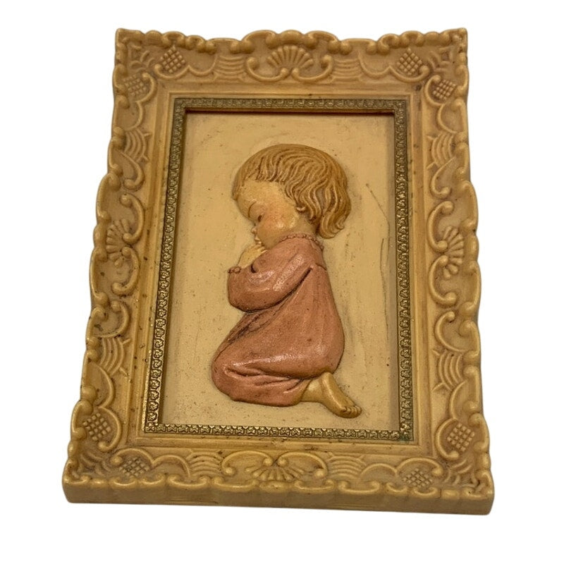 Vintage 1968 St Joseph Children's Missal Book w Plastic Praying Girl Art Work