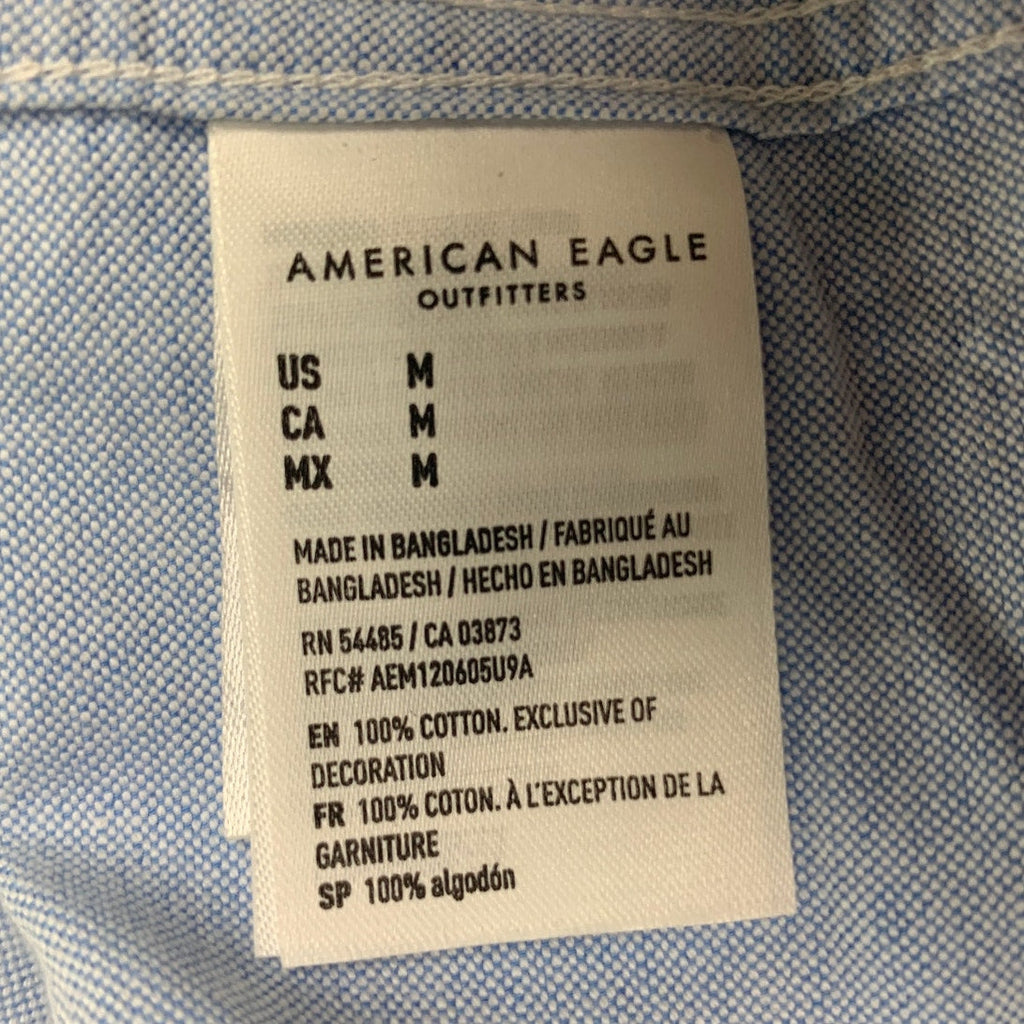 2 New American Eagle Womens Medium Short Sleeve Button Up Collared Shirts