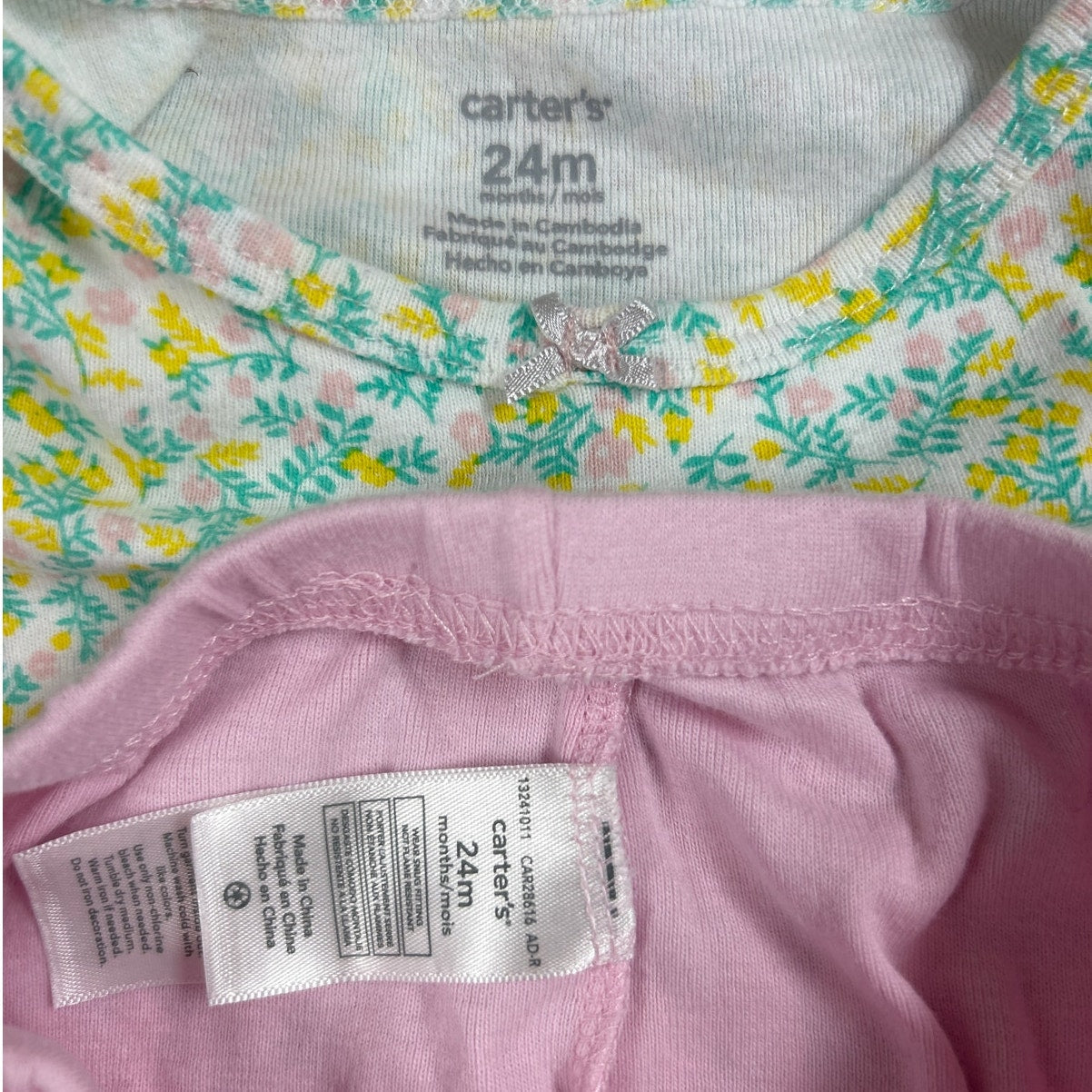 Lot of 5 Baby Girl 24 Months Cat Butterfly Heart Floral Shirts Bunny Pants