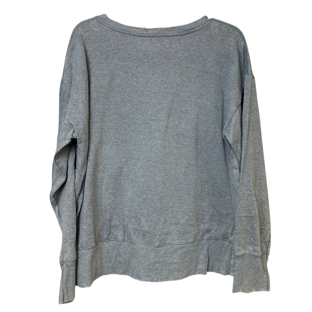 Upcycled Hand Printed Women Large Gray Jesus Be The Light Lightweight Sweatshirt