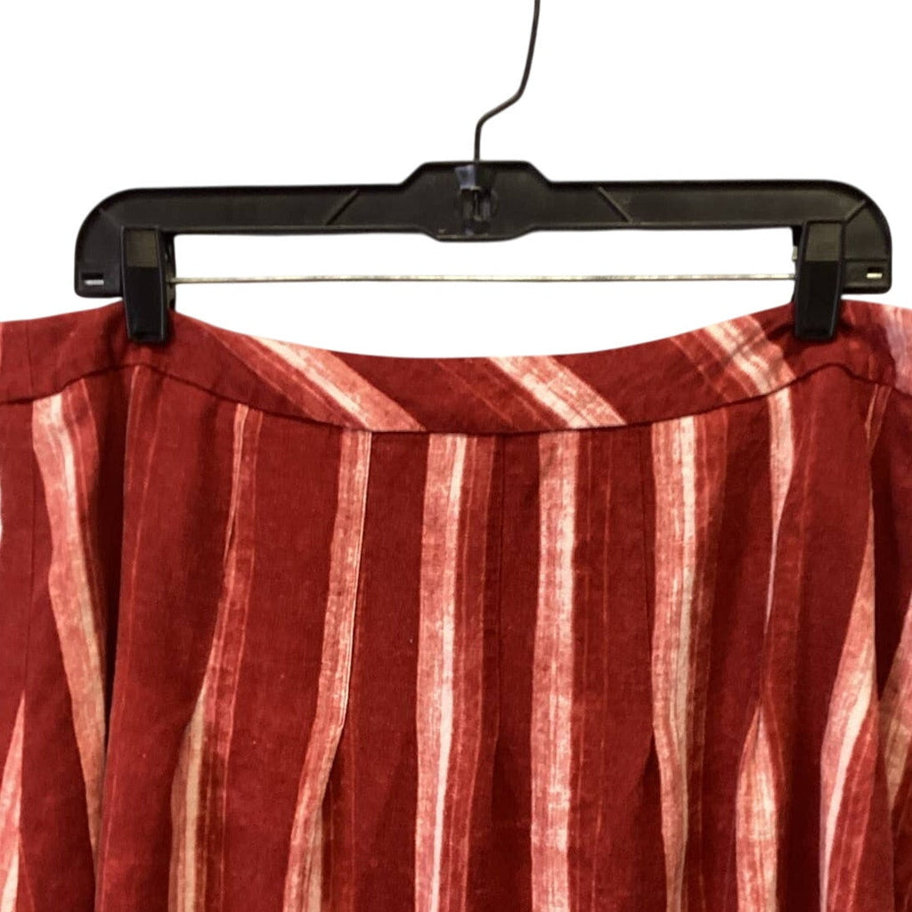 Coldwater Creek Womens Size 14 Striped Linen Blend Side Zipper Fully Lined Skirt