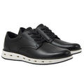 New In Box Lands End Mens Size 9.5 Black Faux Leather Lace Up Sport Oxford Shoes