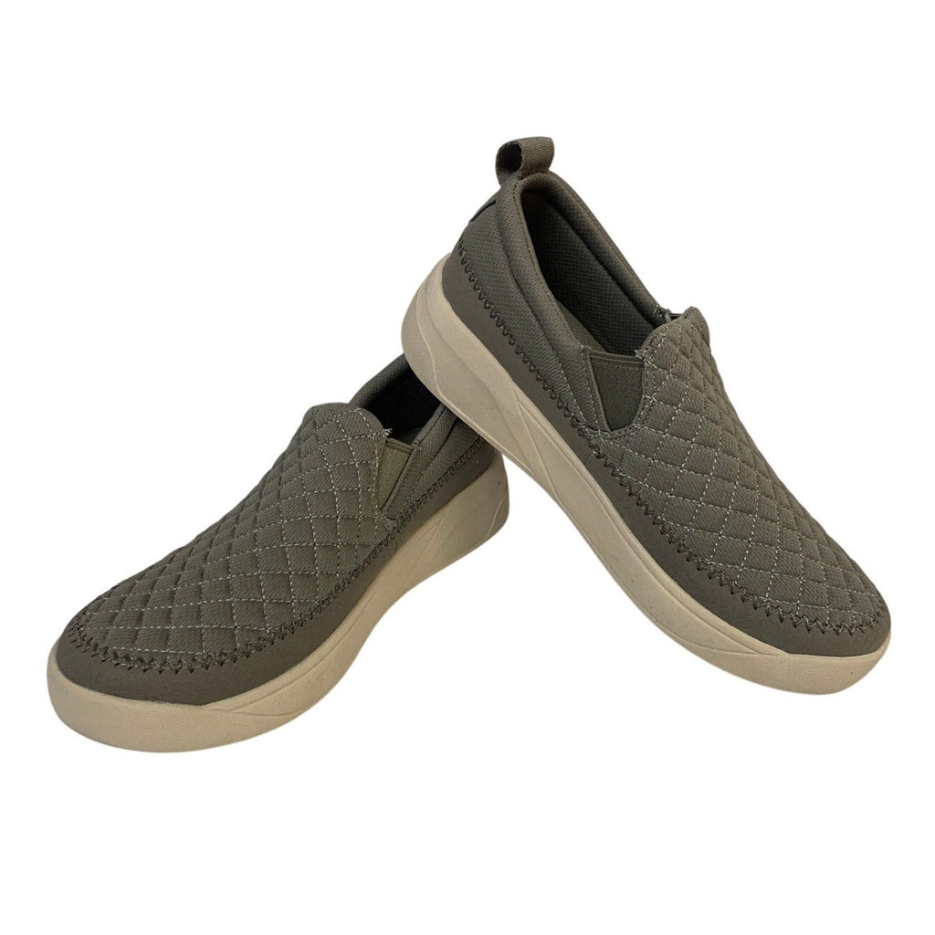 Staheekum Womens Size 7 Taupe Sneakers Quilted Slip On Round Toe Shoes