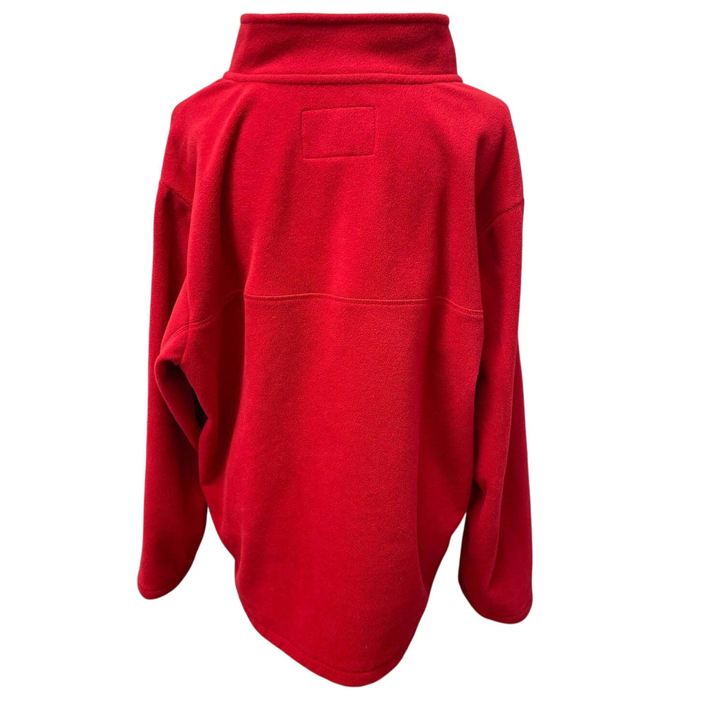 Lands' End Mens XL Red Long Sleeve 1/4 Zip Pullover Polyester Fleece Sweater