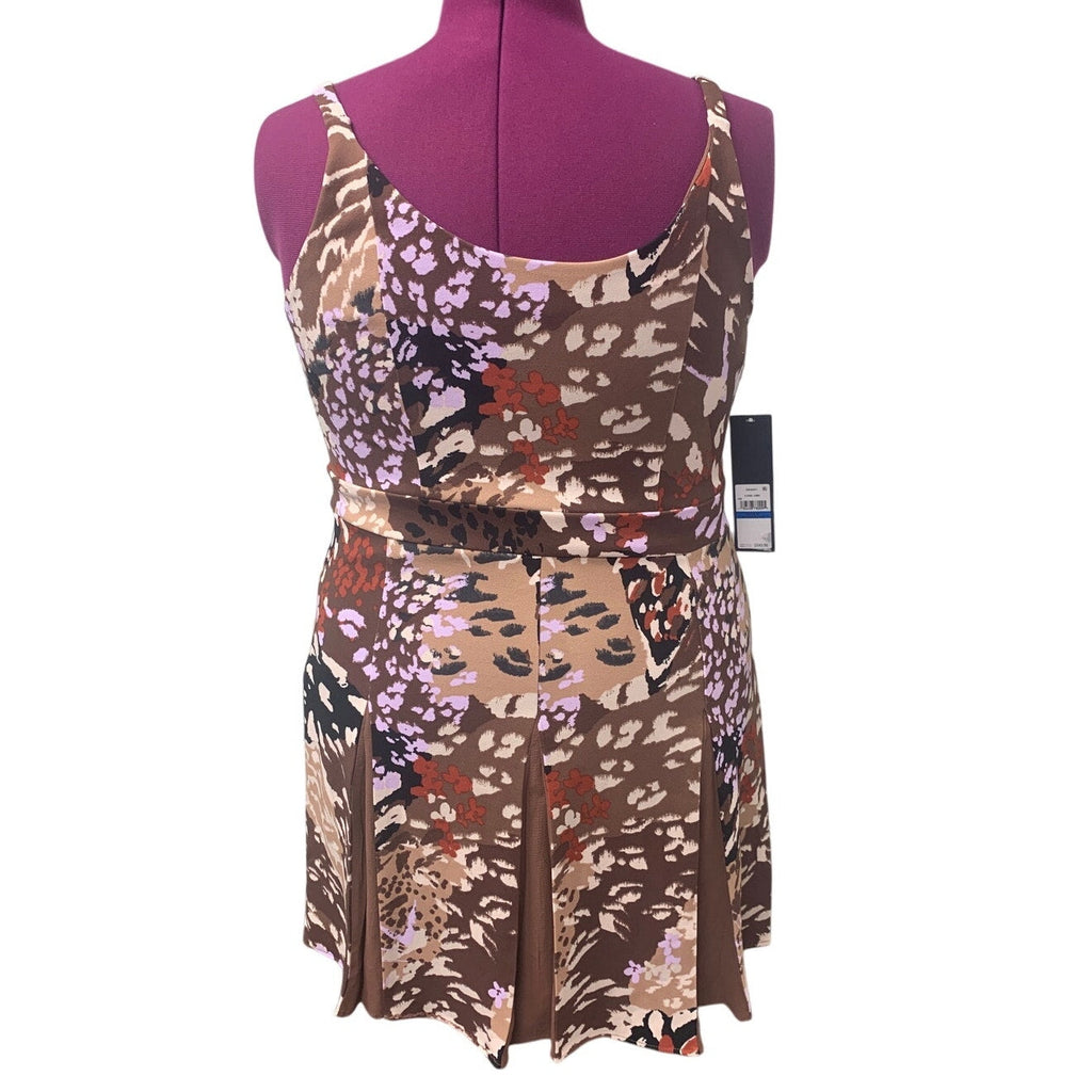 New Rachel Roy Womens XL Strappy Knee Length Floral Camo Fit Flare Dress