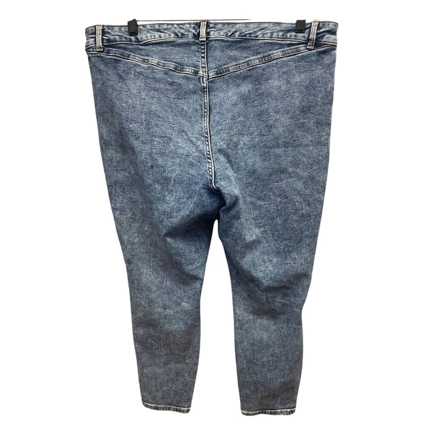 True Craft Womens 18W Vintage Style Mid-Rise Skinny Ankle Stonewash Denim Jeans