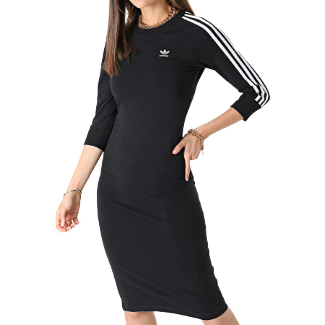 adidas Women's 3 Stripes Dress -Black