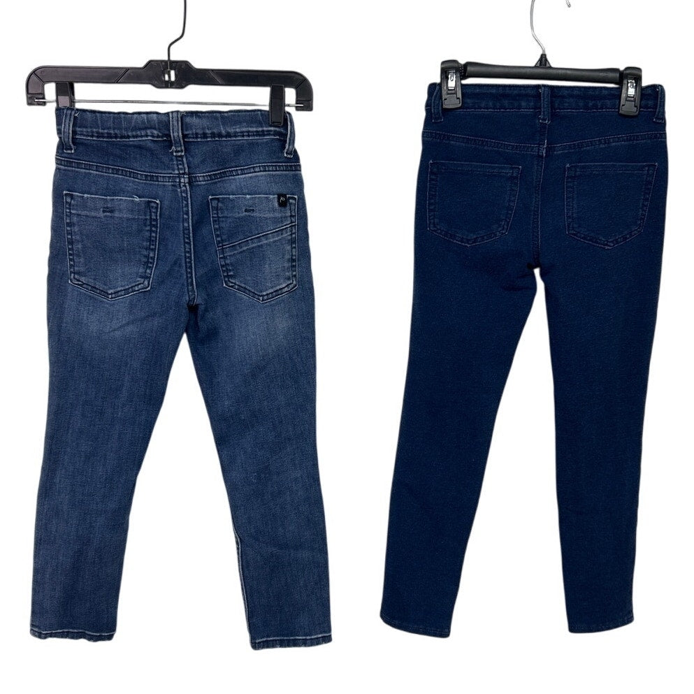 Lot of 2 Art Class Cat & Jack Girls Size 8 Adjustable Waist Denim Blue Jeans
