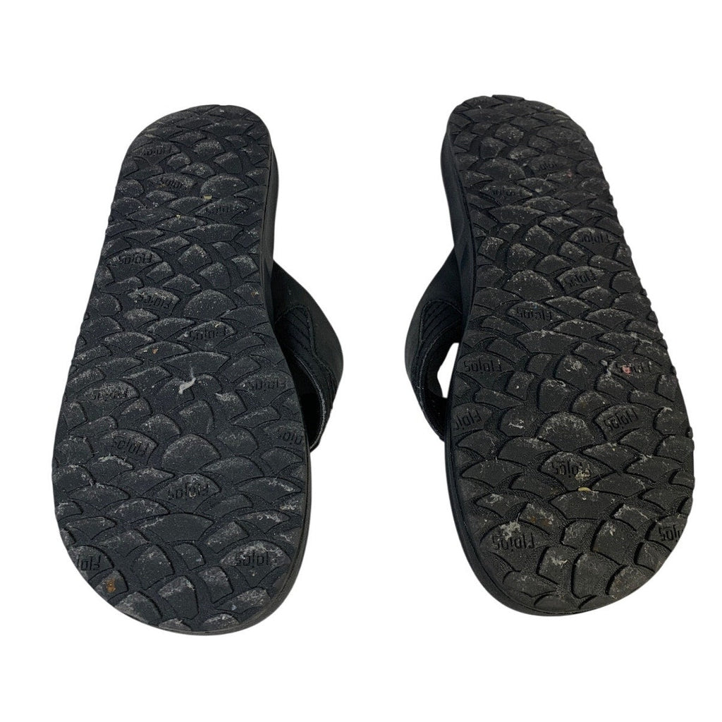 Flojos Mens Size 11 Black Flip Flop Sandal Open Round Toe Slip OnThongs Shoes