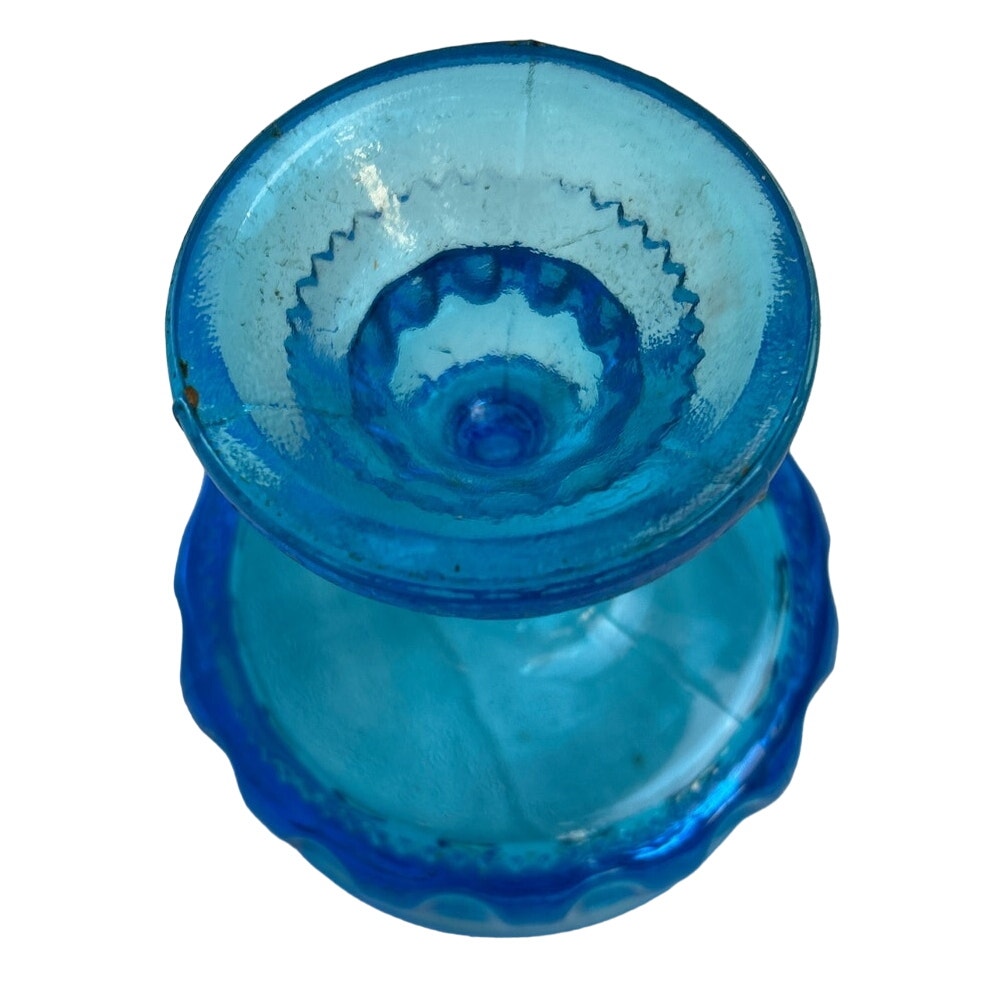 Vintage Indiana Glass Company 5" Horizon Blue Glass Wedding Bowl Original Box