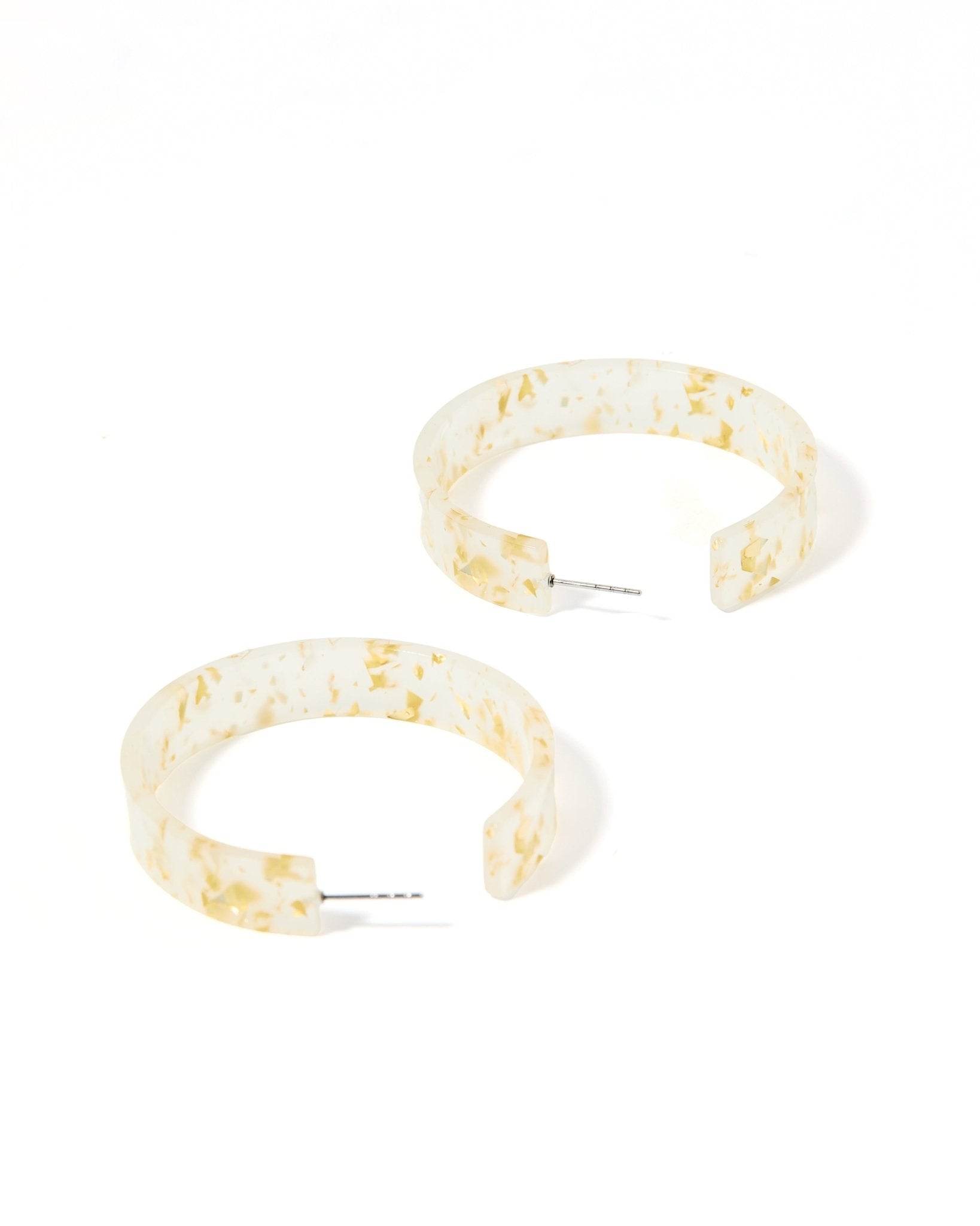 Ashley Medium Hoop Earrings - Gold Confetti