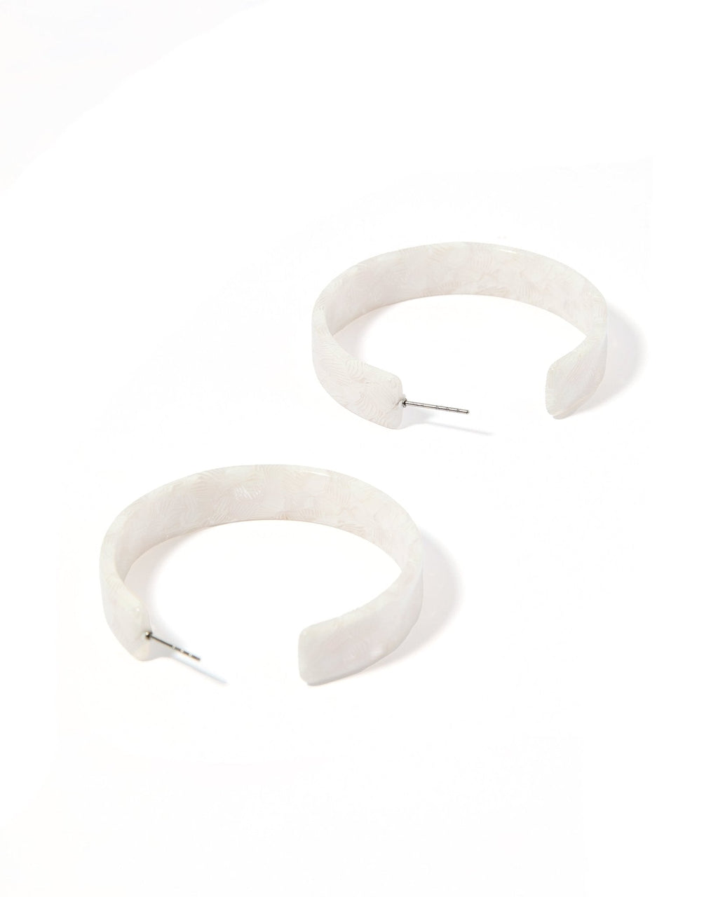 Ashley Medium Hoop Earrings - White Shell