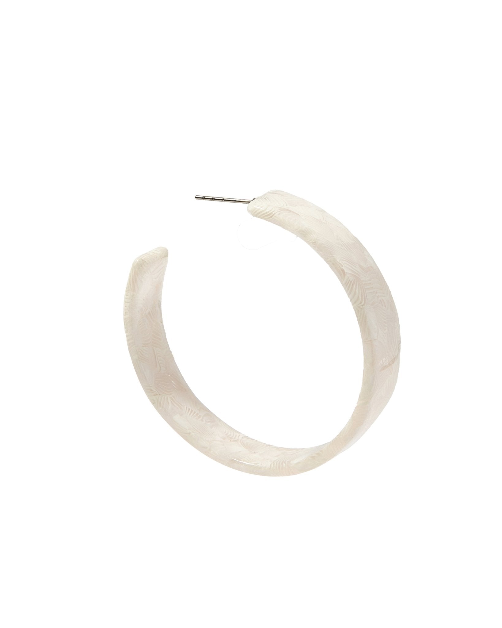 Ashley Medium Hoop Earrings - White Shell