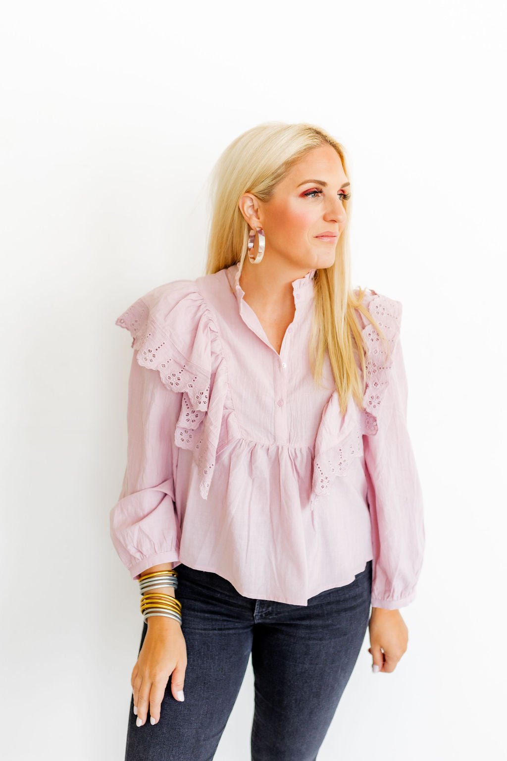 Ashley Mega Hoop Earrings - Lavender Honey