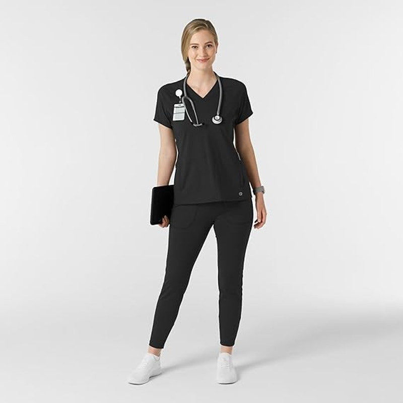 Wink Renew Womens Small Black Modern Fit Drawstring Waist Track Scrub Pants