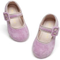 Kiderence Toddler Girls 8 Purple Mary Jane Ballet Flats Latch & Hook Close Shoes