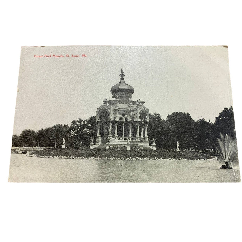 Antique Vintage Tom Jones Cincinnati Forest Park Pagoda St Louis Photo Postcard