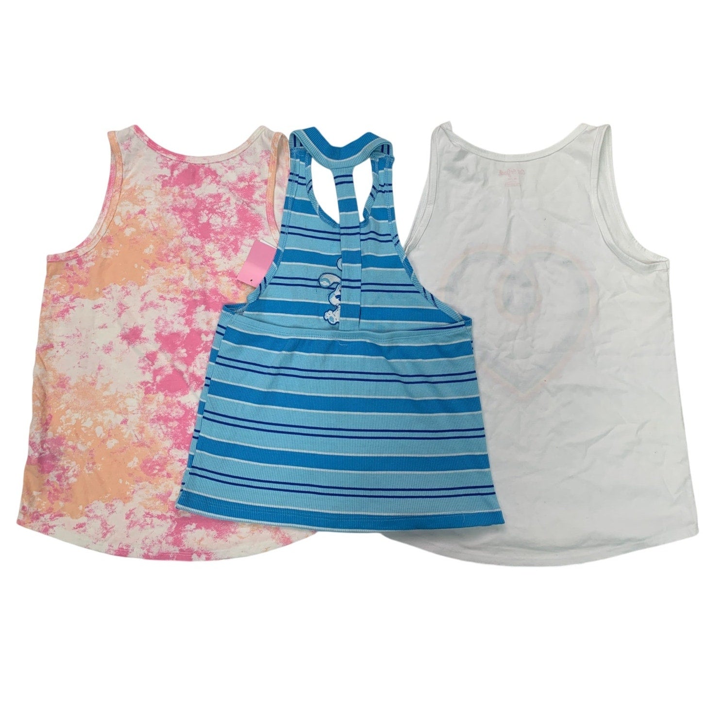 Lot of 3 New Cat & Jack Blues Clues Girls XL (14) Striped TieDye Heart Tank Tops