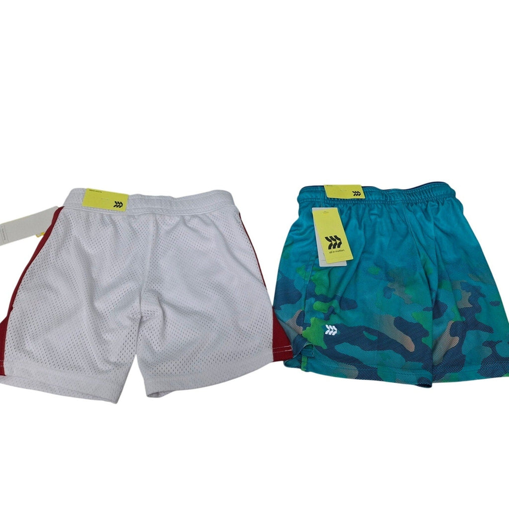 Lot of 2 New All in Motion Boys XS Elastic Drawstring Waist Long Sport Shorts