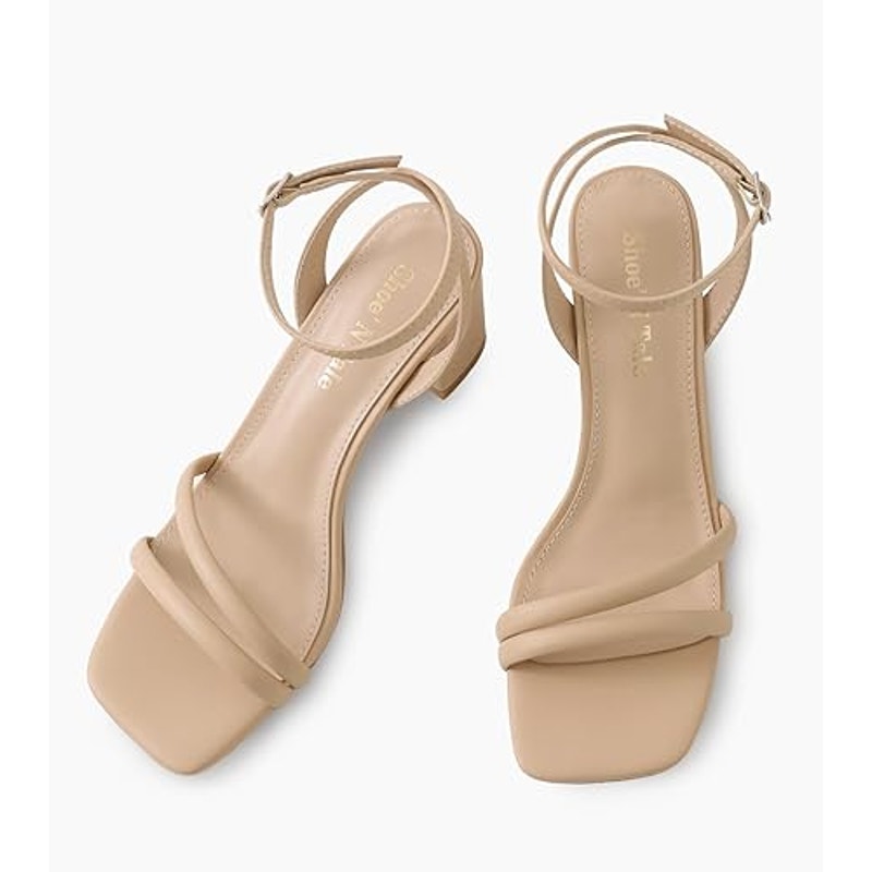Shoe'N Tale Womens Size 6 Golden Tan Strappy 3" Heel Open Toe Ankle Strap Shoes