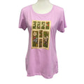 Hand Printed Upcycled Womens Large Vintage Book Page Flower Butterfly Tee Shirt