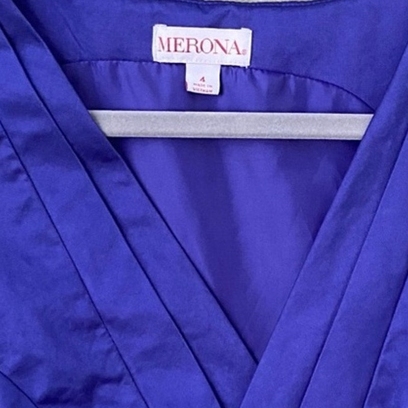 Merona Womens Size 4 Sleeveless Side Zip V Neck Fit & Flare Midi Summer Dress