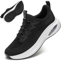 ZYEN Womens Size 8.5 Black Mesh Slip On Wide Toe Box Air Cushion Athletic Shoes
