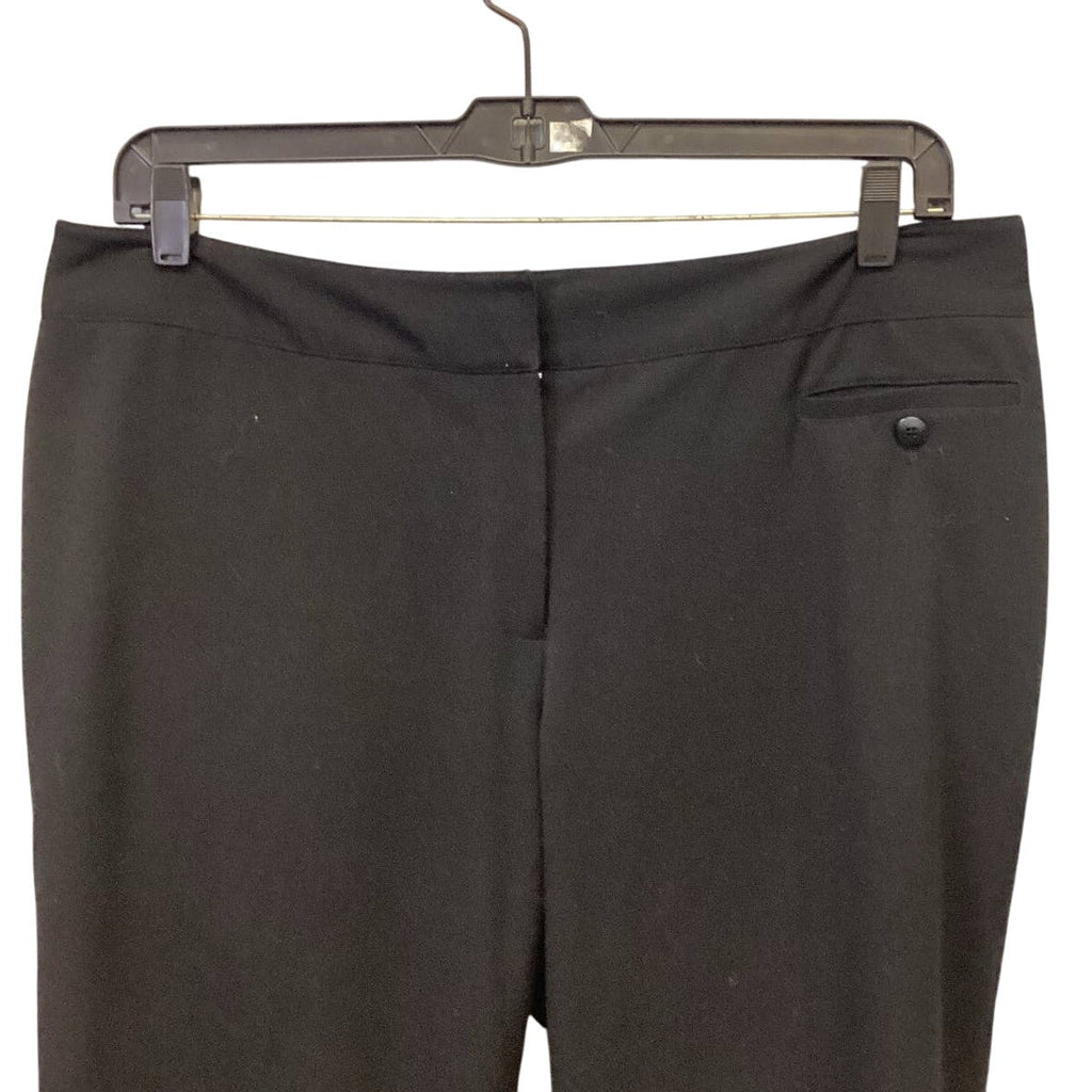 Atelier Plus Size 16W Polyester Blend Basic Long Black Straight Leg Career Pants