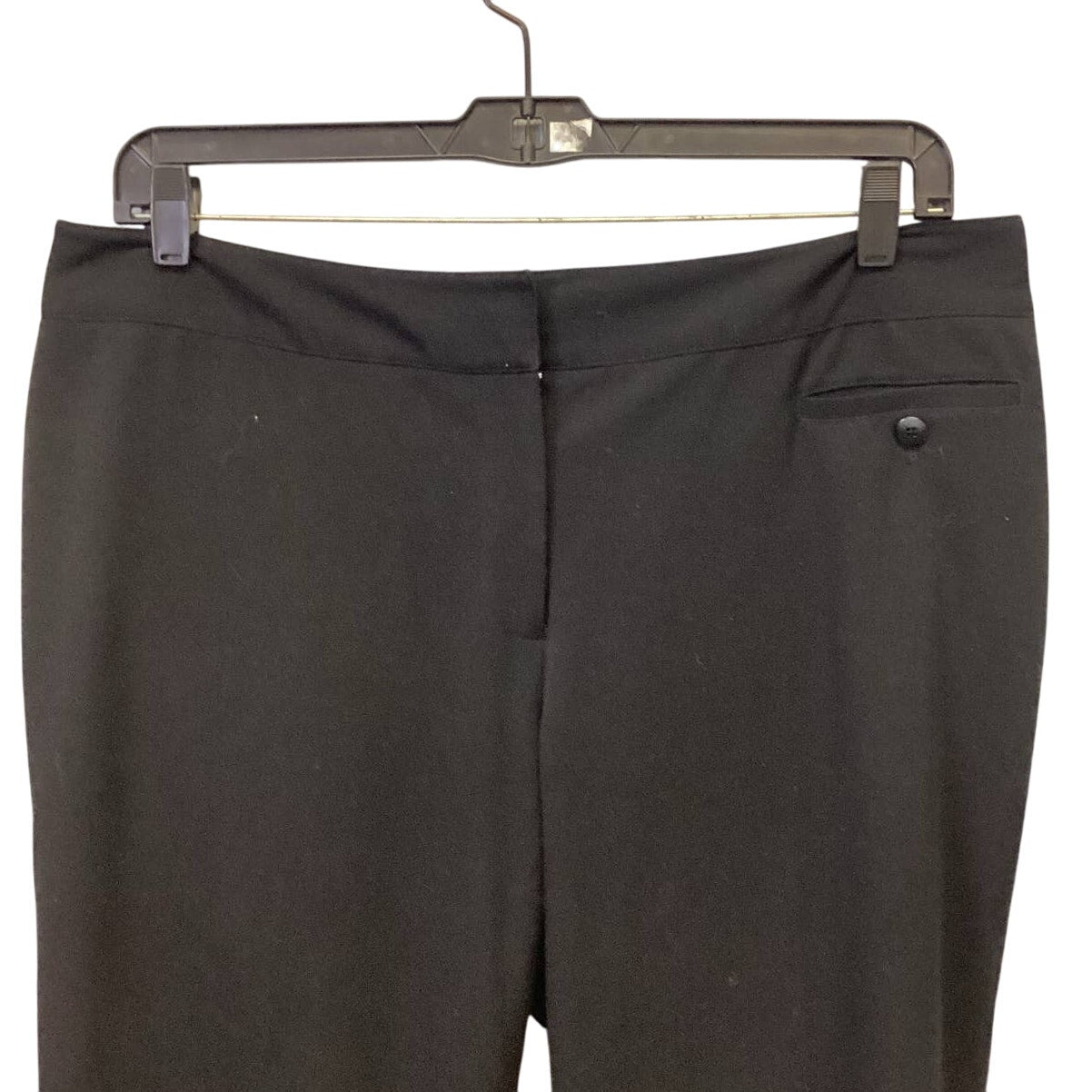 Atelier Plus Size 16W Polyester Blend Basic Long Black Straight Leg Career Pants