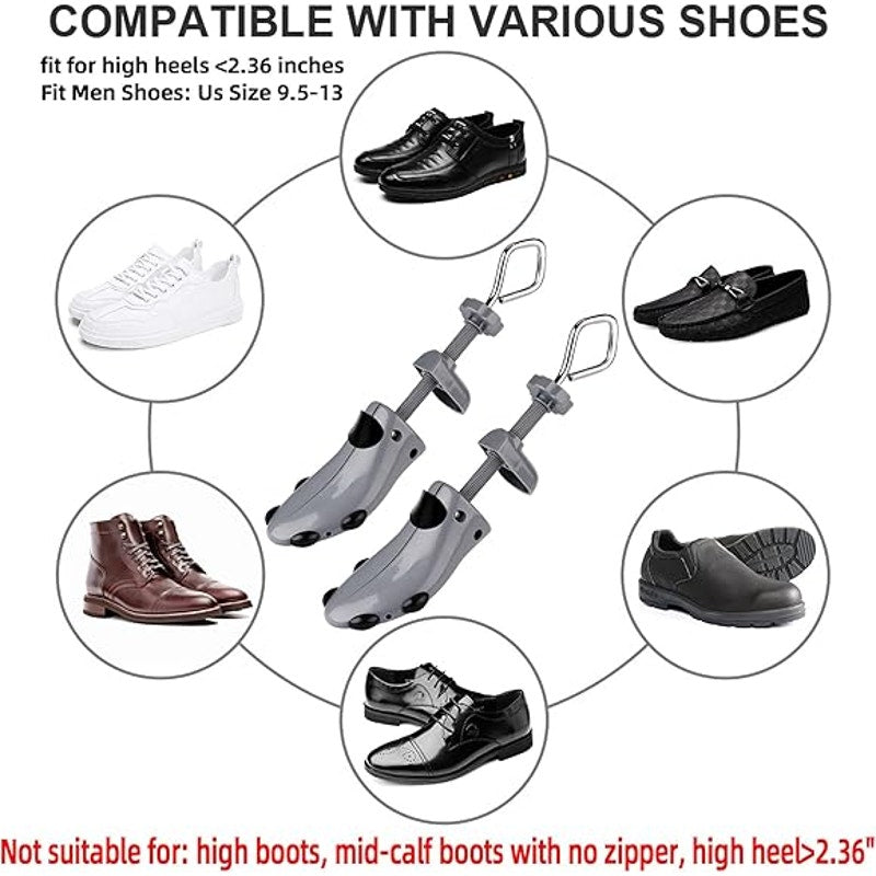 New Gray Plastic Shoe Stretcher Men 4-Way Shoe Expander Widener for Wide Feet
