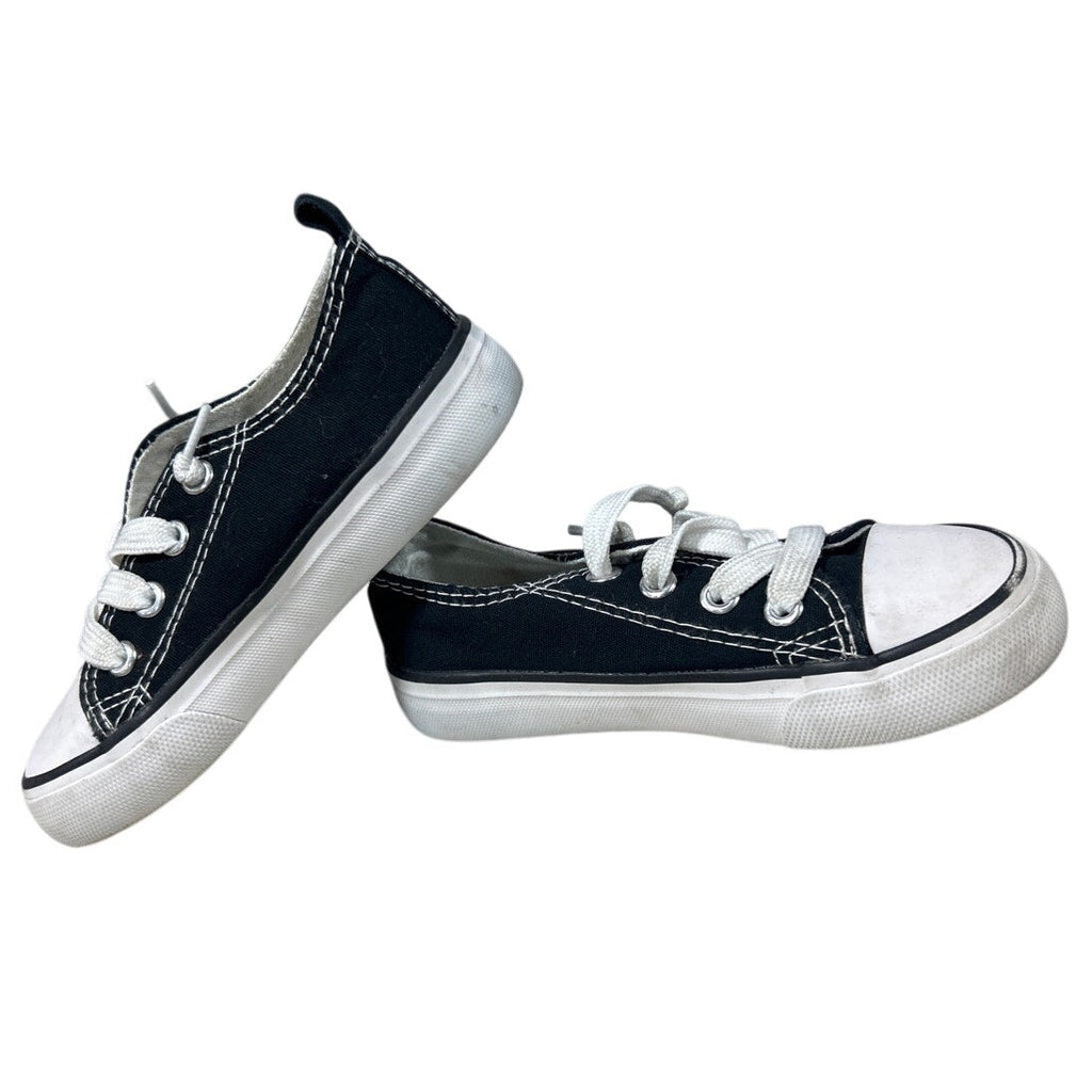 Cofopo Toddler Boys Size 6 Black Sneakers Low Top Lace Up Round Toe Canvas Shoes