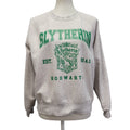 Hand Printed Upcycled Womens Medium Harry Potter Slytherin Hogwarts Sweatshirt