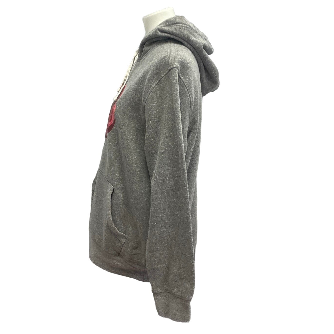 Hand Printed Upcycled Womens Medium Watercolor Peony Flower Sweatshirt Hoodie
