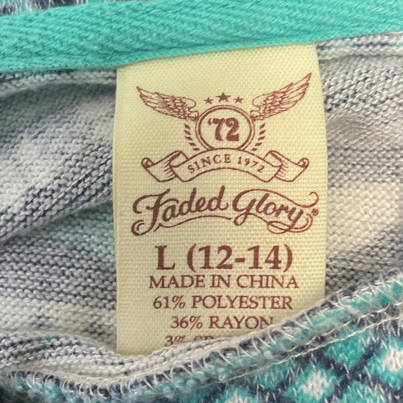Time & Tru Faded Glory Womens Large Long Sleeve Boat Crew Neck Blouse Top