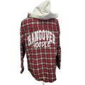 New Hand Printed Womens Medium Hangover Hoodie Long Sleeve Plaid Flannel Hoodie