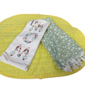 Lot Of 4 Mom Floral Tassel Dish Towels Yellow Green Reversable Placemats