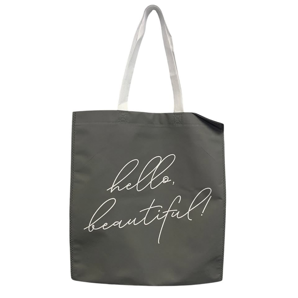 New Upcycled Hand Printed XOXO Smiley Face Valentine Hug Kiss Shopper Tote Bag